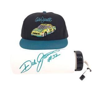 Dale Jarrett Shoe World hat & water bottle 90s 1990s vintage